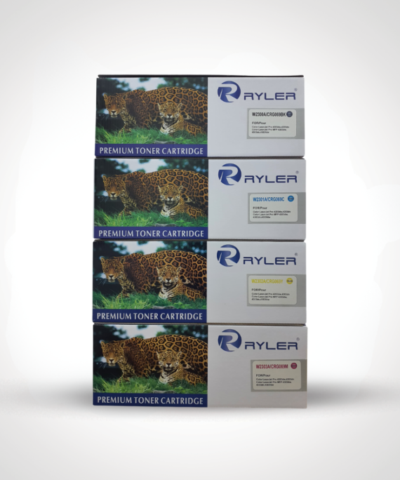 Ryler HP W2300A/CRG069 Black/ Yellow/ Cyan/ Magenta Compatible Toner Cartridges